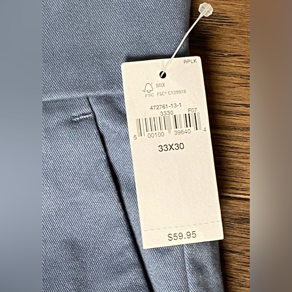 GAP Men's Relaxed Performance Pants Pearl Blue Size 33 x 30 NWT - Picture 10 of 13